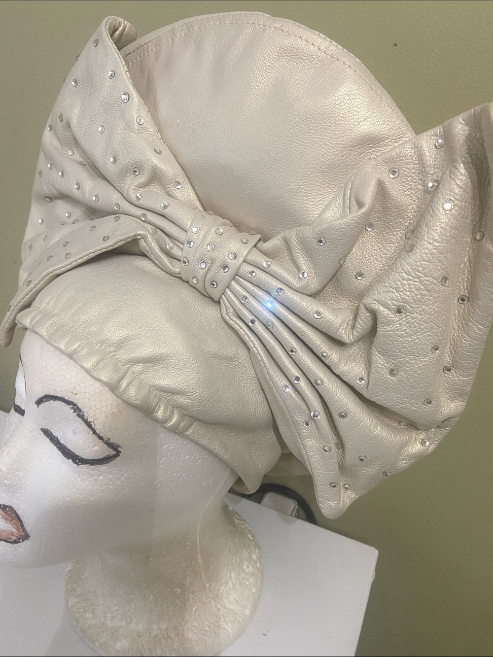 Custom made George Zamau’l Platinum Leather Beret